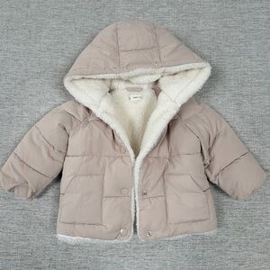 Mango Cream Plush Jacket . Size 80cm (9-12m)